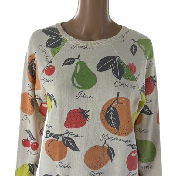 Anthropologie Back When White Fruit Medley Pullover Sweatshirt - Picture 5 of 11